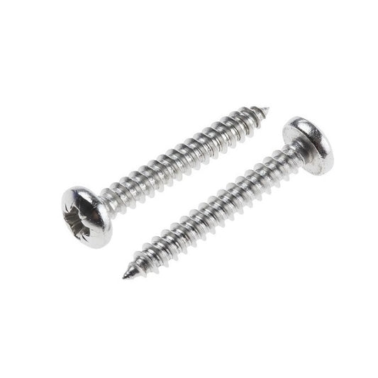Self Tapping Screws - 4.76x50.8 mm - 10 or 3/16 Pan Head - Stainless Steel 304 Similar to A2, 18-8 HRB80