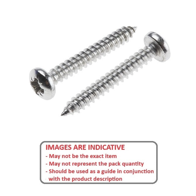 1073353 | SCT0635-089-P-PH-S6 (PK-100) --- Self Tapping Screws - 6.35x88.9 mm - 14 Pan Head - Stainless Steel 316 Similar to A4, 18-10 Screw