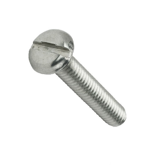 Pan Head Screws - M3.5 - 3.5x0.6mm - 25 mm - Zinc Plated Steel Slotted