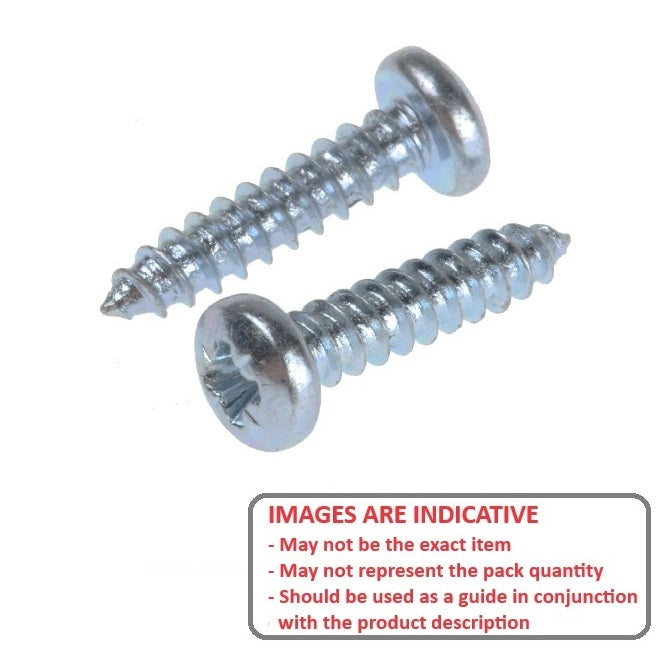 1055595 | SCT0417-025-P-PH-CZ (PK-100) --- Self Tapping Screws - 4.17x25.4 mm - 8 Pan Head - Zinc Plated Steel Screw
