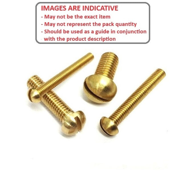 1047188 | SC032W-013-R-SL-BR (PK-10) --- Round Head Screws - 1/8-40 BSW - 3.175mm - 12.7 mm - Brass Slotted Screw
