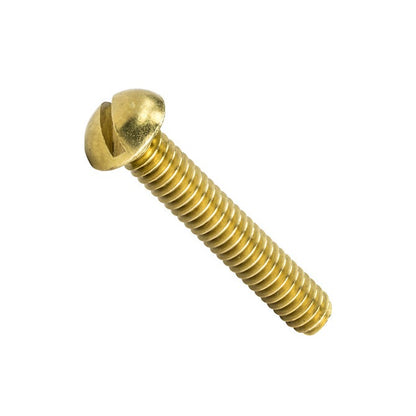 1047202 | SC032W-019-R-SL-BR (PK-5) --- Round Head Screws - 1/8-40 BSW - 3.175mm - 19.1 mm - Brass Slotted Screw
