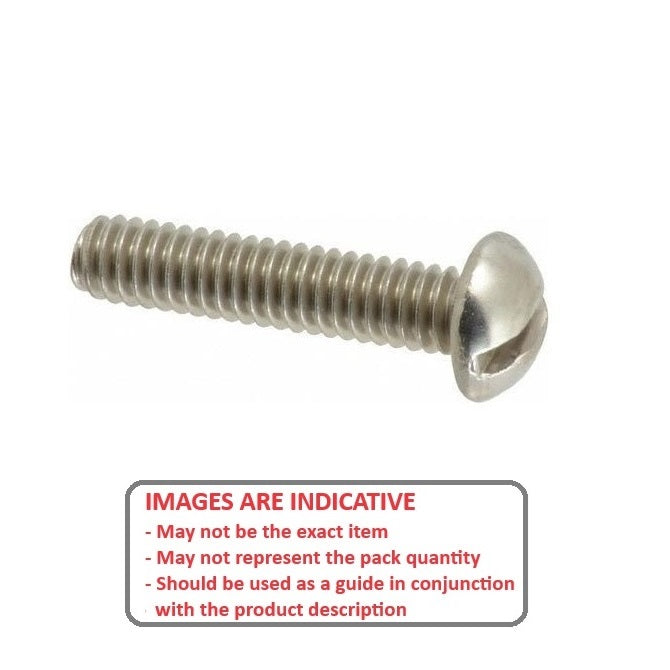 1072745 | SC064C-025-R-SL-S4 (PK-10) --- Round Head Screws - 1/4-20 UNC - 6.35mm - 25.4 mm - 304 Stainless Slotted Screw