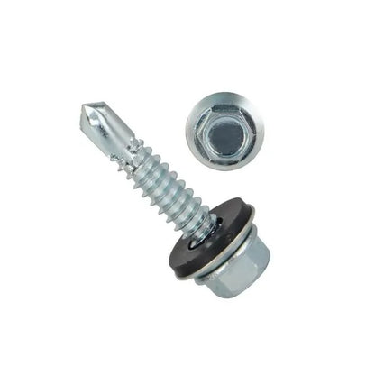 1069734 | SD064-038-HW-CZ (PK-100) --- Self Drilling Screws - 1/4-14 - 6.35mm - 38.1 mm - 100 Hex Washer Head - Steel Zinc Plated Screw