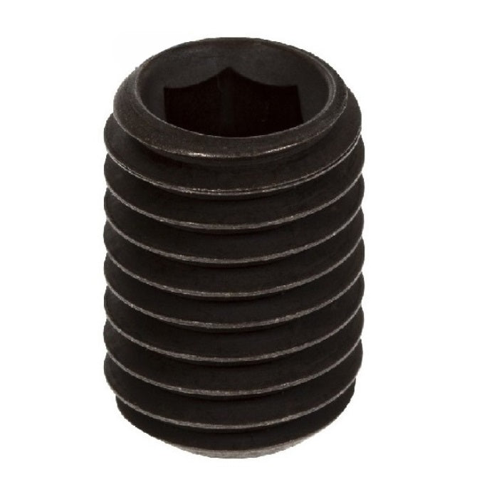 Flat Tip DIN913 Socket Set Screws - M5 - 5x0.8mm - 35 mm - Standard Cup Point Alloy Steel - Carbon Steel - Hardened