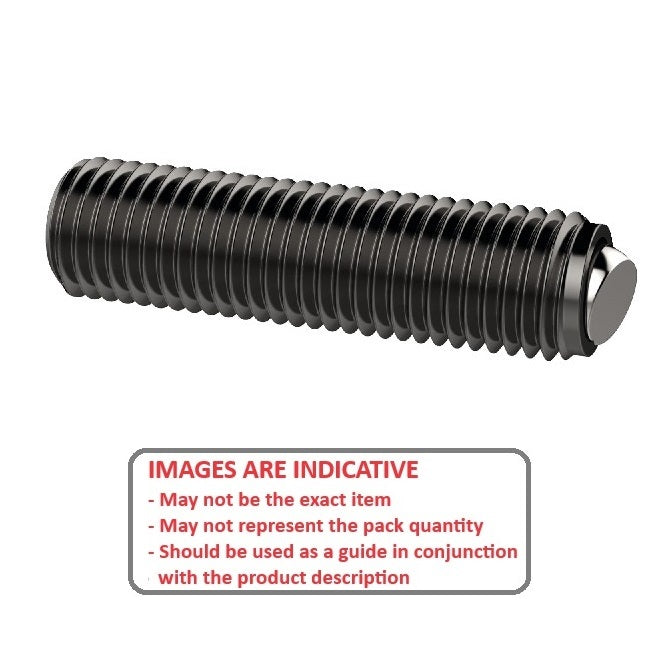 1114479 | SS160M-0500-CS-FB (Each) --- Flat Tip Aligning Socket Set Screws - M16 - 16x2mm - 50 mm - Aligning Flat Tip - Carbon Steel with Carbon Steel HRC 55-60 tip Screw