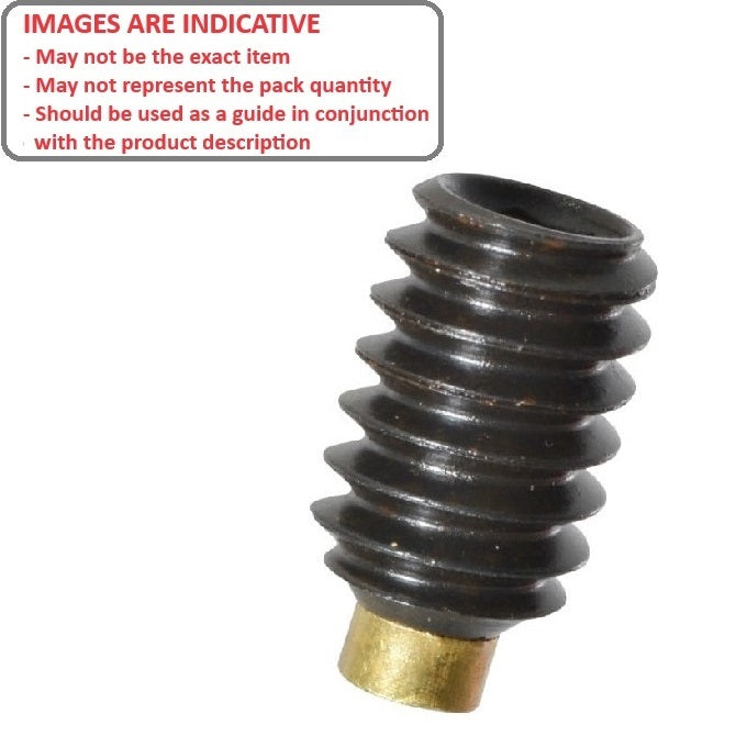 1047565 | SS030M-0200-AS-BT --- Brass Tipped Socket Set Screws - M3 (3x0.5mm) x 20 mm Brass Tipped