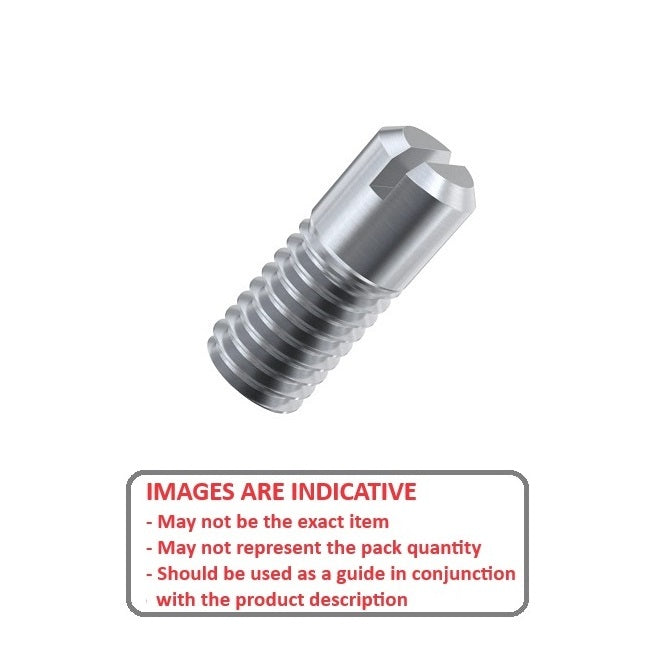 1067028 | SS060M-0160-ASP (PK-2) --- Partial Thread Slotted Set Screws - M6 - 6x1mm - 16 mm  - Steel Alloy, Rockwell B75 Screw