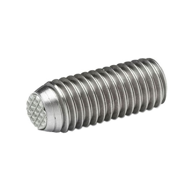Diamond Knurled Tip Socket Set Screws - M12 - 12x1.75mm - 20 mm   - 304 Stainless Steel A2, 18-8 with 440C Stainless HRC 50-55 tip