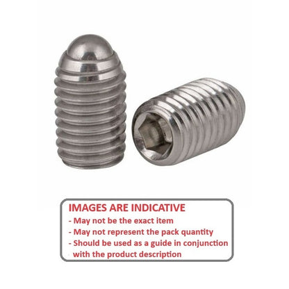 1044263 | SS030M-0052-S4-RB (Each) --- Rolling Ball Tip Socket Set Screws - M3 - 3x0.5mm - 4.7 mm  - 304 Stainless Steel A2, 18-8 with 440C Stainless HRC 50-55 tip Screw