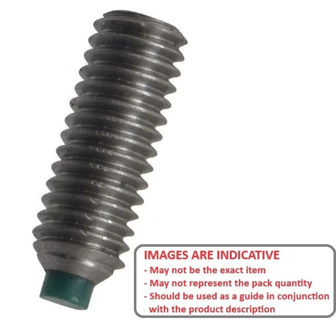1064939 | SS048F-0095-S3-NT (Each) --- Nylon Tipped Socket Set Screws - 10-32 UNF - 4.76mm - 9.5 mm 304 Stainless Steel - Stainless Steel 18-8 Similar to A2, 303, 304 Screw