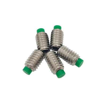 1061098 | SS050M-0098-S4-NT (PK-2) --- Nylon Tipped Socket Set Screws - M5 - 5x0.8mm - 9.8 mm 304 Stainless Steel - Stainless Steel 304 Similar to A2, 18-8 HRB80 Screw