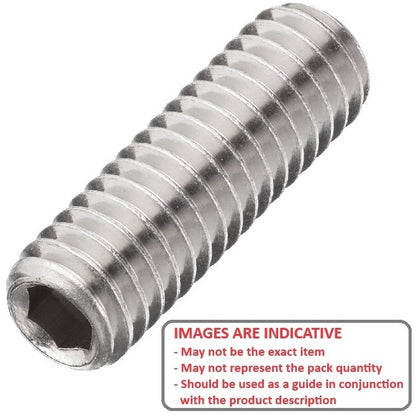 1080761 | SS080M-0120-CZ (PK-100) --- Standard Cup Point Socket Set Screws - M8 - 8x1.25mm - 12 mm Zinc Plated DIN916 - Carbon Steel Screw