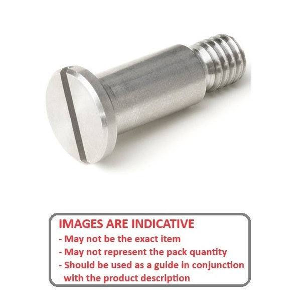 1066032 | SHLD060-010-SL-S3 (Each) --- Shoulder Screws - 6x10 mm - M5x0.8 Slotted - Stainless Steel 303/304 Similar to A2, 18-8 HRB80 Screw