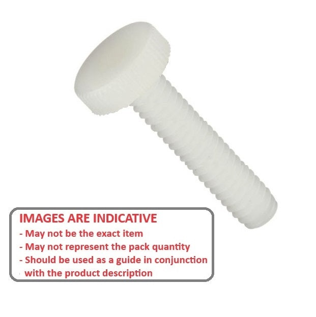 1055056 | THS042C-010-K-NY (Each) --- Thumb Screws - 8-32 UNC - 4.17mm - 9.53x14.29 mm Knurled - NYLATRON GS PA66 + MoS2 Screw