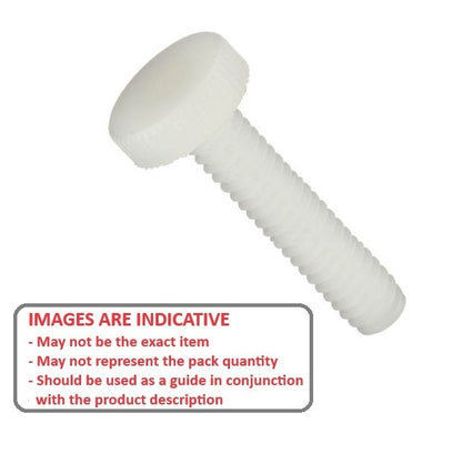 1055056 | THS042C-010-K-NY (Each) --- Thumb Screws - 8-32 UNC - 4.17mm - 9.53x14.29 mm Knurled - NYLATRON GS PA66 + MoS2 Screw