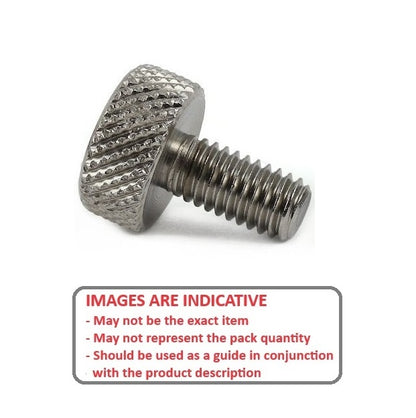 1052362 | THS040M-008-K-3 (PK-2) --- Thumb Screws - M4 - 4x0.7mm - 8x13.5 mm Knurled - Stainless Steel Screw