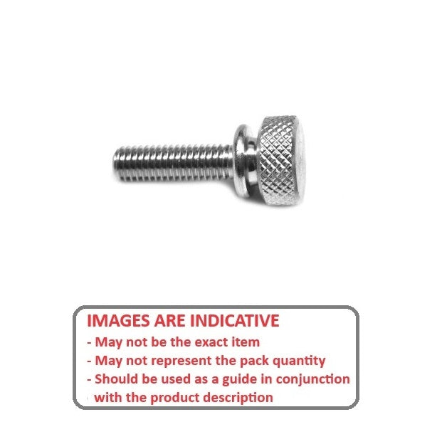 1050002 | THS035C-011-K-AL-WF (Each) --- Thumb Screws - 6-32 UNC - 3.5mm - 11.11x19.05 mm Knurled - Aluminium Screw