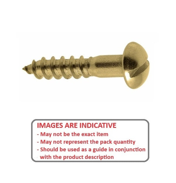 1038374 | SCW0185-0064-RH-SL-BR (PK-10) --- Wood Screws - 1.85mm - 1 Gauge - 6.35 mm - Brass Screw