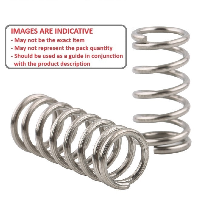 1075323 | CS-0750-0170-08-S2-G (Each) --- Compression Springs - 7.5x17x0.8 mm - Stainless Steel 302/304 Similar to A2, 18-8 Spring