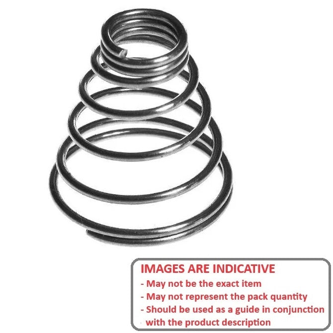 1128795 | CSC-222-035-08-M (Each) --- Conical Springs - 22.2x34.9x9.5 mm - Carbon Spring Steel Music Wire