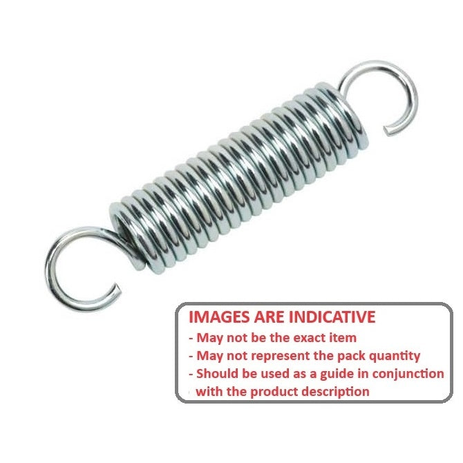 1103837 | ES-1270-2794-12-M (Each) --- Extension Springs - 12.7x279.4x1.19 mm Music Wire - Steel Spring