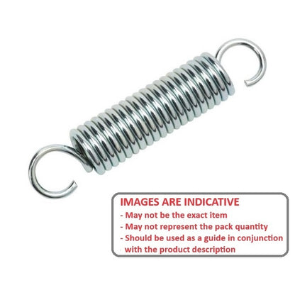 1050729 | ES-0396-2794-04-M (Each) --- Extension Springs - 3.96x279.4x0.41 mm Music Wire - Steel Spring