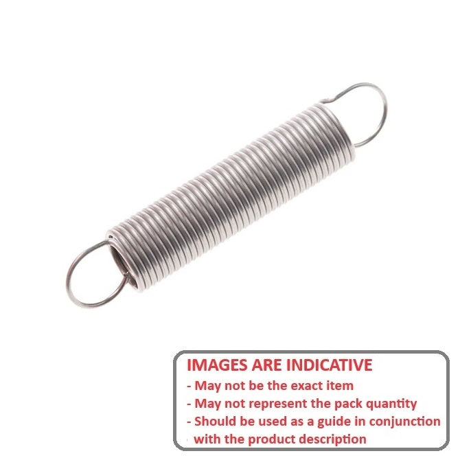 1061960 | ES-0500-0150-045-S4 (PK-5) --- Extension Springs - 5x15x0.45 mm - Stainless Steel 304 Similar to A2, 18-8 HRB80 Spring