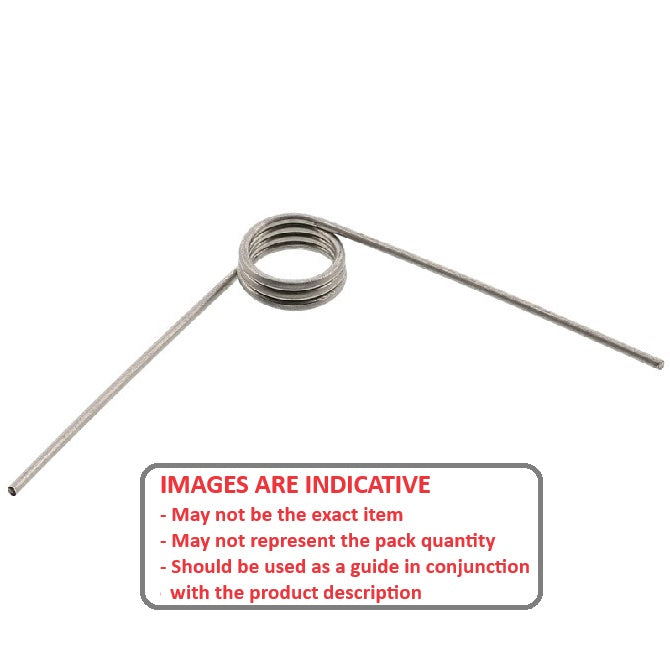 1063483 | TS-050L-500-080-090-S4 (Each) --- Torsion Springs - 5x50x0.8 mm Left Hand Wound - Stainless Steel 304 Similar to A2, 18-8 HRB80 Spring