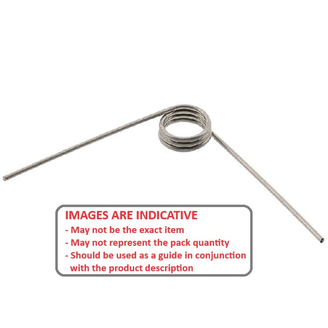 1064648 | TS-059R-508-130-090-S2 (Each) --- Torsion Springs - 5.94x50.8x1.3 mm Right Hand Wound - Stainless Steel 302/304 Similar to A2, 18-8 Spring