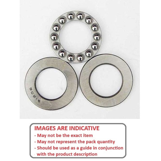 1076803 | T-0070-0150-F-ST (2 Pcs) --- Thrust Ball Bearings - 7 mm x 15 mm x 5 mm / 7 mm