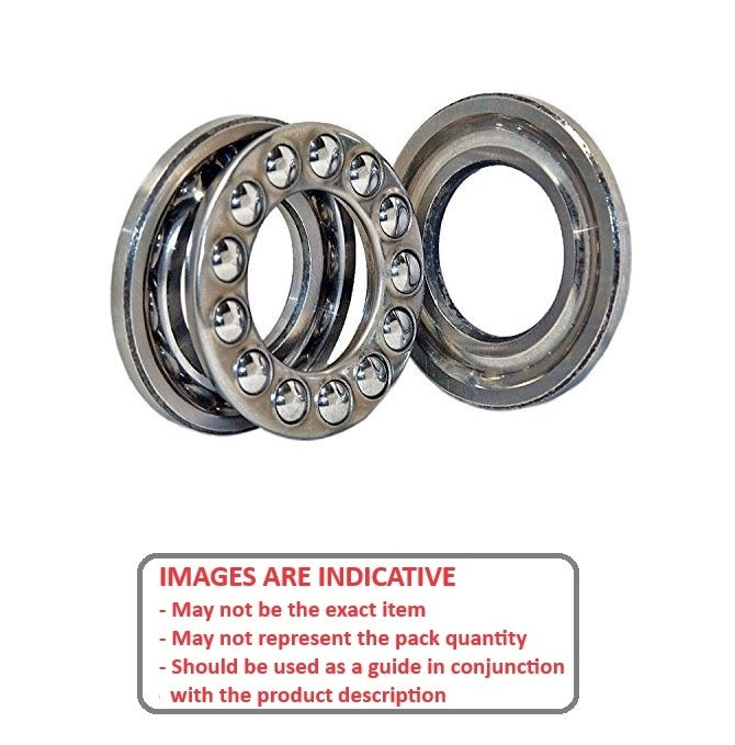 1108806 | T-0150-0320-G-51202-440C-ECO (Each) --- Thrust Ball Bearings - 15x32x12 mm / 17 mm Grooved - Stainless Steel AISI 440C Bearing