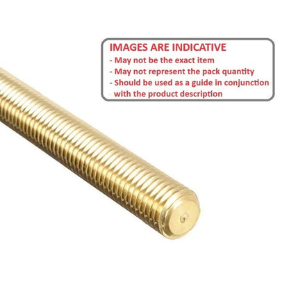 1049681 | AT035C-0914-BR (Length) --- Allthread Threaded Rod - 6-32 UNC - 3.5mm - 0.794 mm / 32 TPI 914.4 mm - Brass