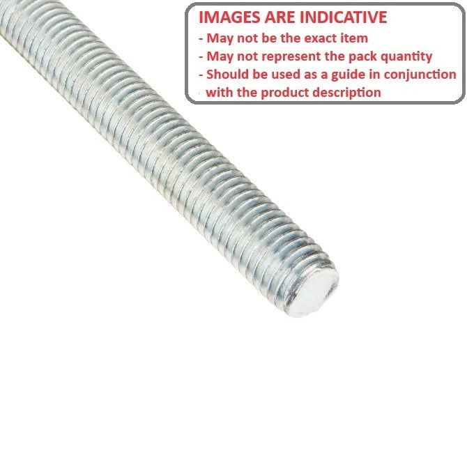 1075401 | AT064W-0914-MZ (Each) --- Allthread Threaded Rod - 1/4-20 BSW - 6.35mm - 1.270 mm / 20 TPI 914.4 mm - Zinc Plated Mild Steel