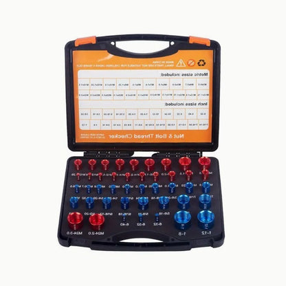 1232537 | TL-THRG-MI-KIT-44 (Each) --- Thread Gauge Tools - Thread Checking Set 44 Male and Female Threads - Imperial and Metric - In a plastic carry box - Aluminium