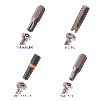 1065538 | TL-SEC-0600-PVSP-PB (Each) --- Securuty Bits Tools - M6 - 6x1mm - Size 2 Post Combination Square Phillips - Power Bit Post Combi Square - Steel Screw
