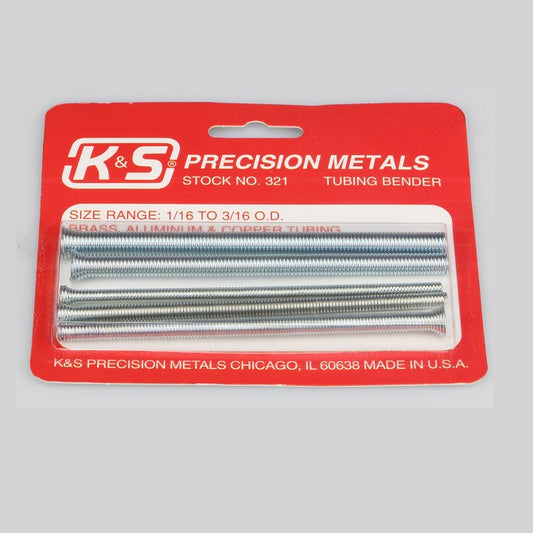 Tubing Work Tools -  Tube Bender - Set of 5 - Tube is inserted through coiled wire bender - For small sizes - suits up to 4.8mm - 3/16 inch - OD tube