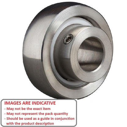 1102860 | S6-UC204-8 (Each) --- Spherical OD Bearings - 12.7x47x15 mm Suits Plastic Housings - Stainless Steel 316 Similar to A4, 18-10 Bearing