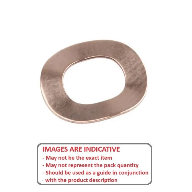 1056386 | W0048-T-010-008-W3-BC (PK-10) --- Spring Washers - 4.76x9.53x0.81 mm Wave - Beryllium Copper Washer