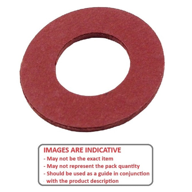 1053454 | W0032-F-010-008-FBR-R (Pack of 100)  --- Flat Washers - 3.18x9.53x0.79 mm Commercial - Fibre - Red Washer