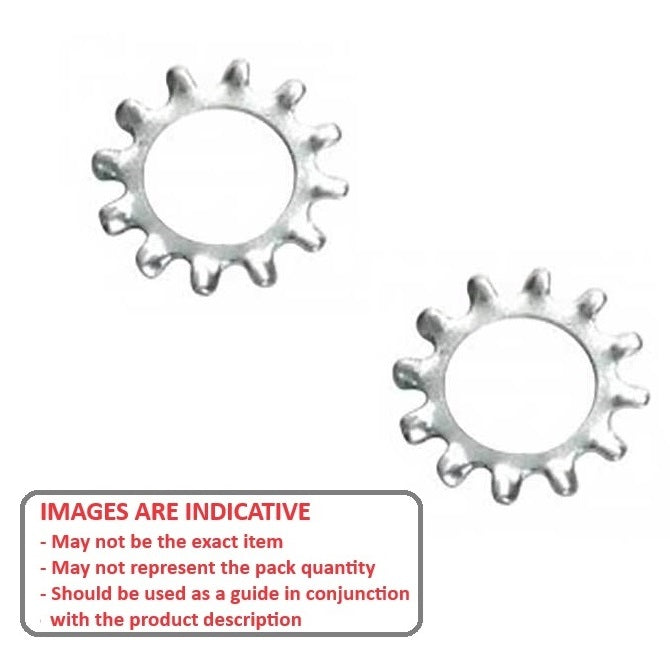 1052489 | W0040-LE-009-006-CZ (PK-50) --- Lock Washers - 4x9x0.6 mm External Tooth Washer