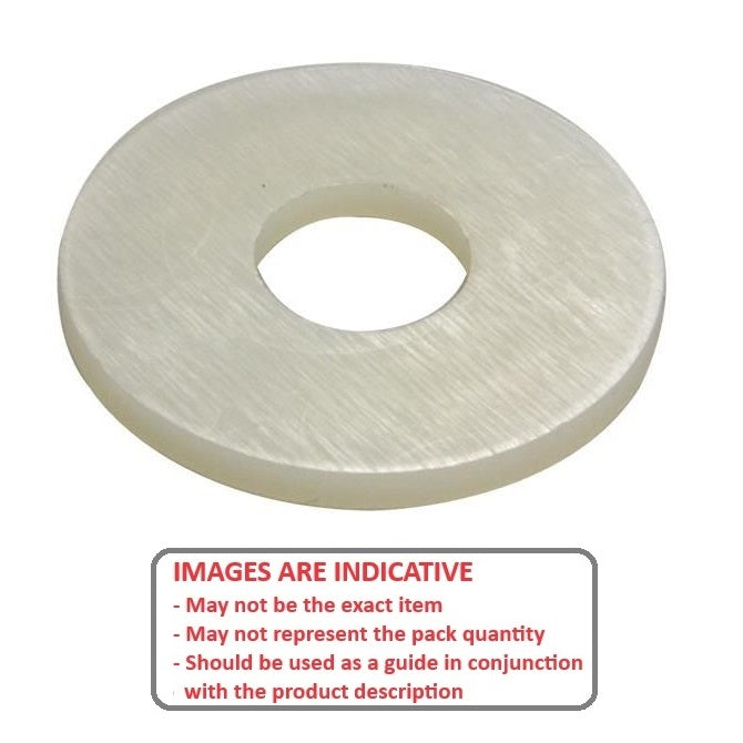 1061134 | W0050-F-010-010-NY (PK-20) --- Through Bore Round Spacers - 5x10x1 mm - Nylon Polyamide 6/6 Spacer