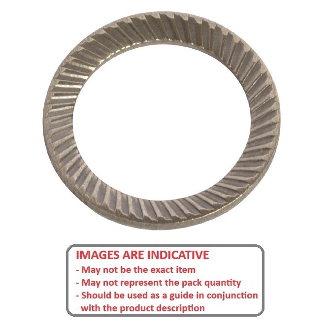 1041794 | W0025-LK-005-005-S-CB (PK-50) --- Serrated Washers - 2.5x4.8x0.45 mm Safety - Carbon Spring Steel Self Finish Washer