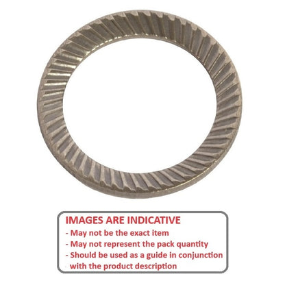 1043502 | W0025-LK-005-005-S-CB (50 Pcs) --- Serrated Washers - 2.5 mm x 4.8 mm x 0.45 mm