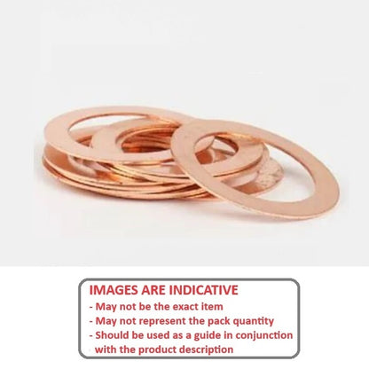 1077169 | W0064-FP-010-0013-COP (Pack of 10)  --- Flat Washers - 6.35x9.525x0.127 mm Precision Shim - Copper 110 Washer