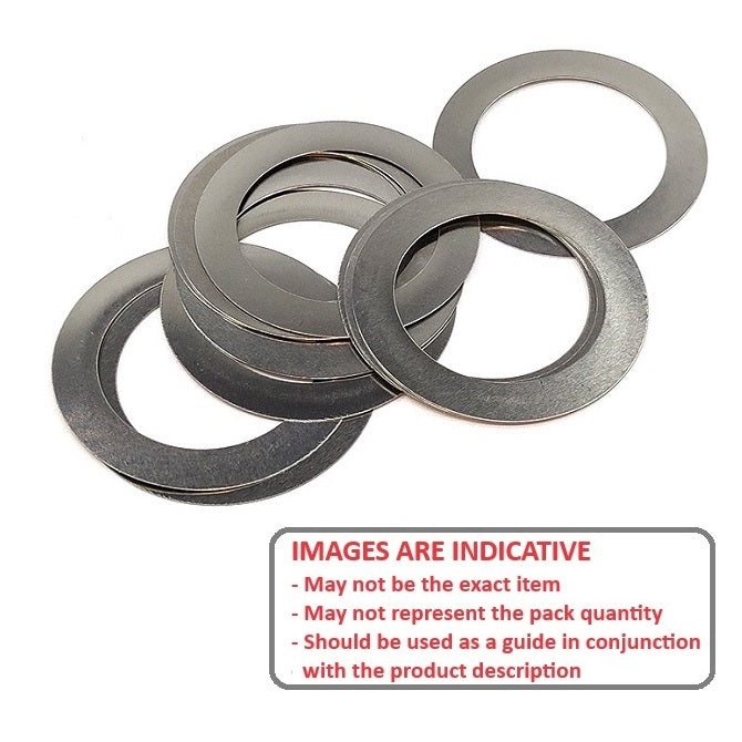 1132740 | W0250-FP-035-0010-CL (PK-20) --- Flat Washers - 25x35x0.1 mm Precision Shim - Carbon Spring Steel Self Finish Washer