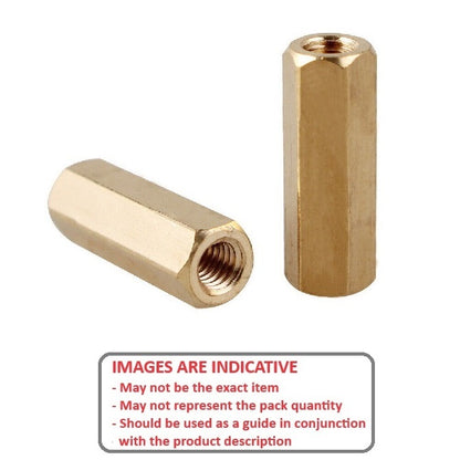 1054181 | SHX-T-040M-040-007-BN (Each) --- Threaded Spacers - M4 - 4x0.7mm - 40x7 mm Hex - Brass Spacer