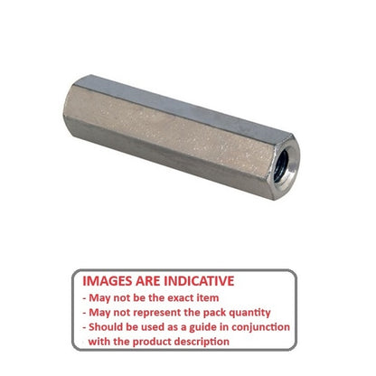 1054323 | SHX-T-040M-055-007-MZ (PK-2) --- Threaded Spacers - M4 - 4x0.7mm - 55x7 mm Hex - Steel - Mild S300 Pb Zinc Plated Spacer