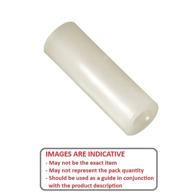 1061291 | W0050-F-010-180-NY (PK-5) --- Through Bore Round Spacers - 5x10x18 mm - Nylon Polyamide 6/6 Spacer