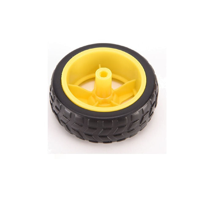 1173162 | WH-066-30-50-G (PK-2) --- Wheels for General use Hobby - 66 5.0mm Diameter with Two Flats 3.18 mm - 26.8mm Rim and Tyre - 30mm Overall with Hub - - Plastic Wheel